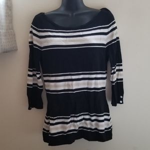 White House Black Market Metallic Striped Sweater